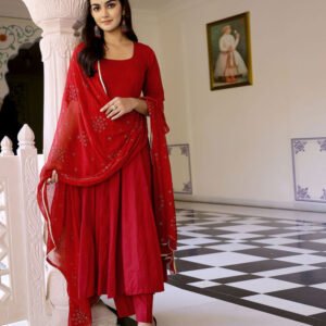 Flayered Anarkali kurti with embroidery yog