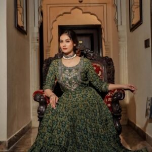 Flayered Anarkali kurti with embroidery yog