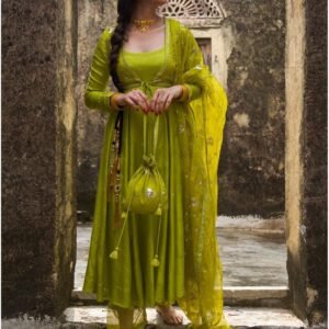 Flayered Anarkali kurti with embroidery yog