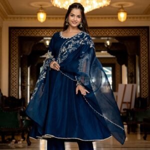 Flayered Anarkali kurti with embroidery yog