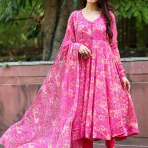 Flayered Anarkali kurti with embroidery yog