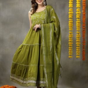 Flayered Anarkali kurti with embroidery yog