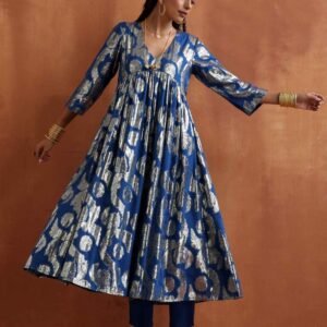 Flayered Anarkali kurti with embroidery yog