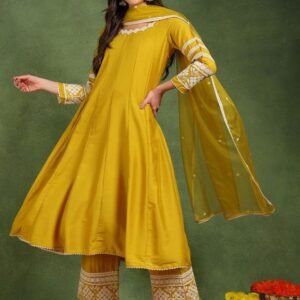 Flayered Anarkali kurti with embroidery yog