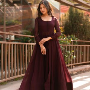 Flayered Anarkali kurti with embroidery yog