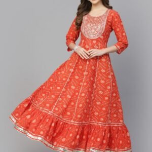 Flayered Anarkali kurti with embroidery yog